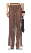 Bond Eye Riley Wide Leg Pant In Brown