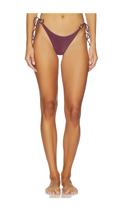Bond Eye Ring Tie Side Vista Brief Bikini Bottom In Purple