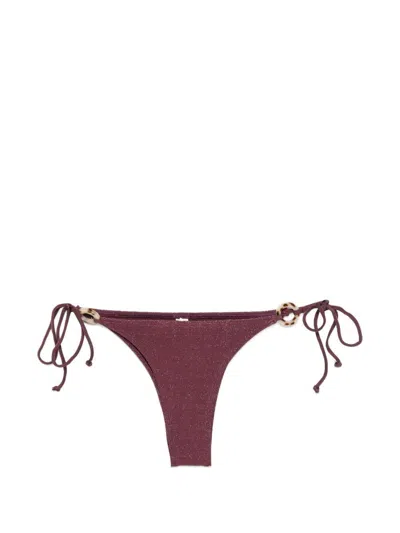 Bond Eye Slip Bikini Vista Lurex Con Lacci Regolabili  In Burgundy