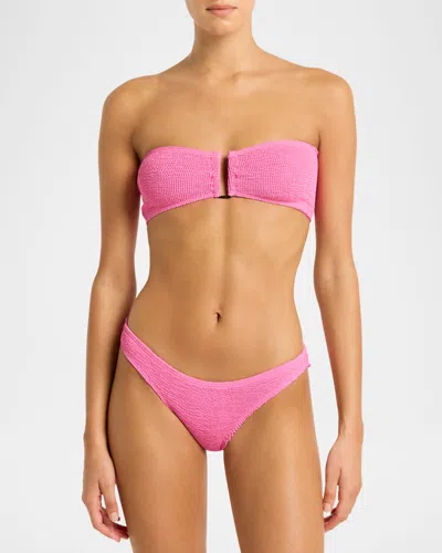 Bond-eye Swim Blake Bandeau Bikini Top In Pink