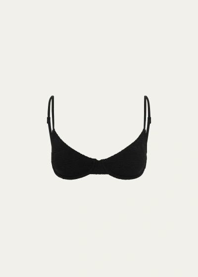 Bond-eye Swim Gracie Balconette Bikini Top In Black Eco
