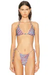 Bond Eye Tonya Triangle Bikini Top In Blue
