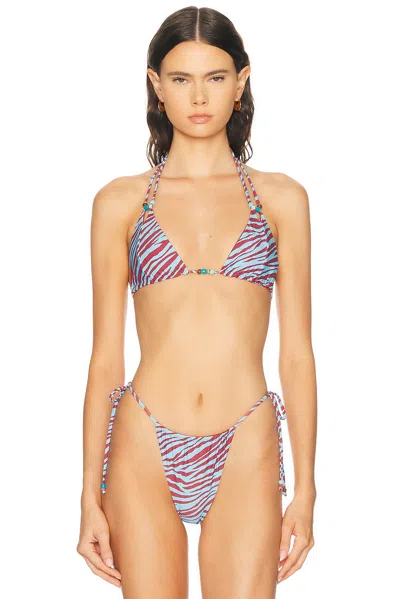 Bond Eye Tonya Triangle Bikini Top In Blue