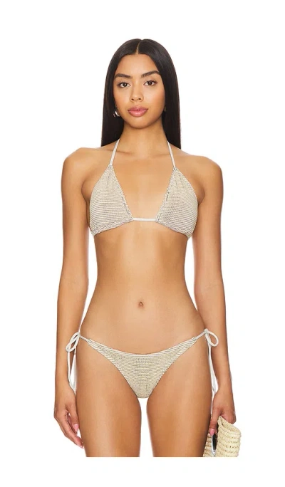 Bond Eye X Georgia Fowler Ingrid Triangle Bikini Top In White