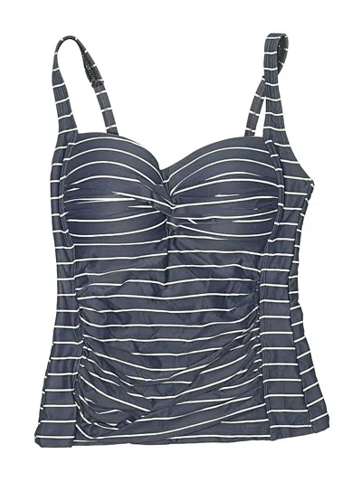 Pre-owned Bond-eye Australia Swimsuit Top Blue Stripes Pattern Swimwear