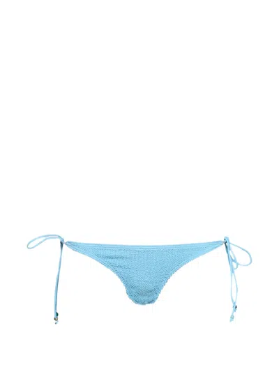 Bondeye Beaded Tie-side Bikini Bottoms In Blue
