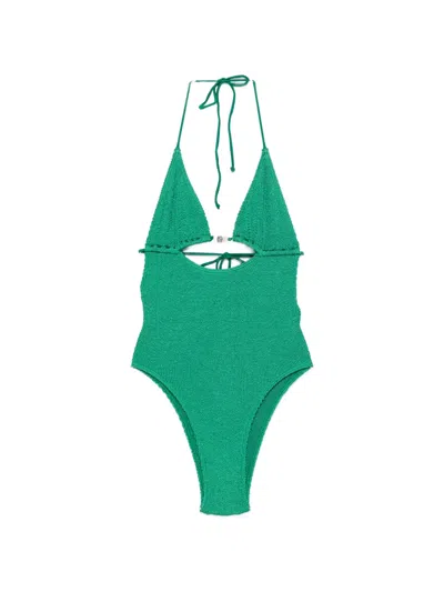 Bondeye Bead-embellished Swimsuit In Green