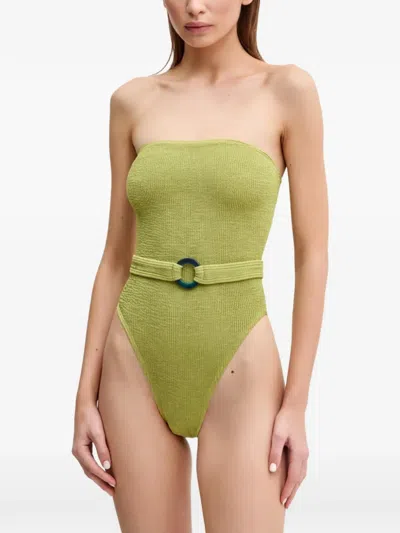 Bondeye Belt-detail Swimsuit In Green