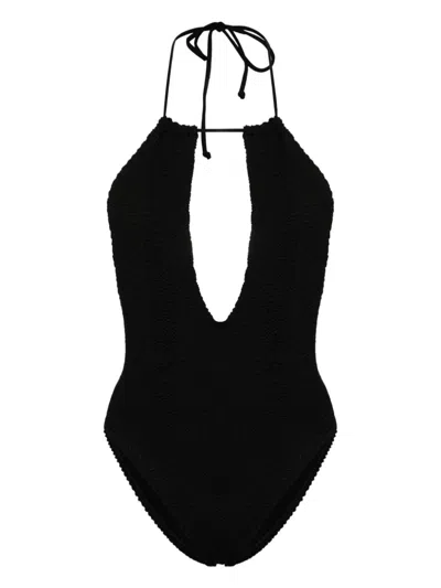 Bondeye Bond-eye Bisou Cutout Halter One Piece Swimsuit In Black