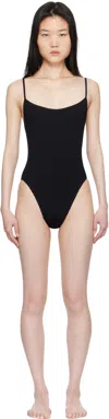 Bondeye Crinkled Scoop-back Swimsuit In Black