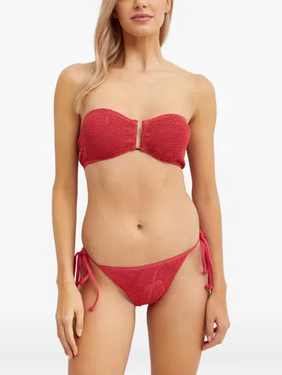 Bondeye Blake Palm-detail Bikini In Red