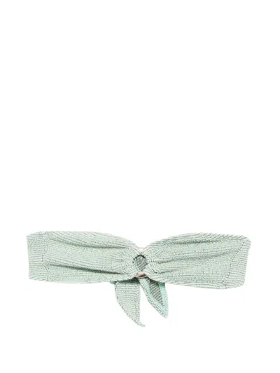 Bondeye Blake Ring Tie Bandeau Bikini Top In Green