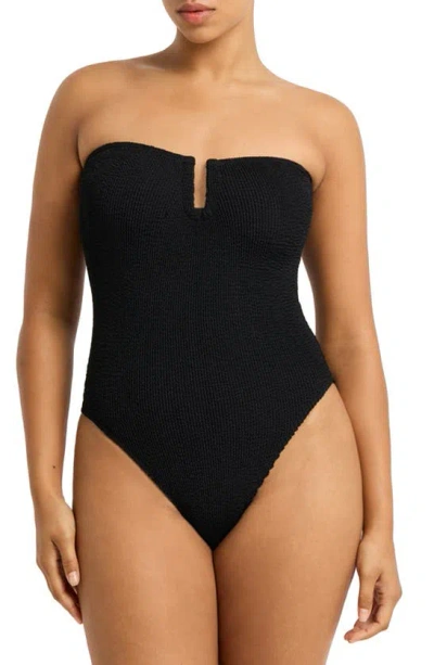 Bondeye Blake Strapless U-bar One-piece Swimsuit In Black Eco