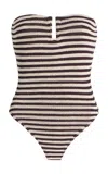 Bondeye Blake Striped One-piece Swimsuit In Neutral