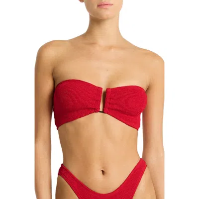 Bondeye Bond-eye Blake U-bar Bandeau Bikini Top In Baywatch Red Recycled