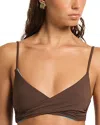 Bondeye Bond-eye Amira Cross Front Bikini Top In Brown