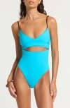 Bondeye Bond-eye Amira Cutout Reversible One-piece Swimsuit In Blue