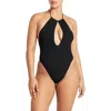 Bondeye Bond-eye Bisou Cutout Halter One Piece Swimsuit In Black