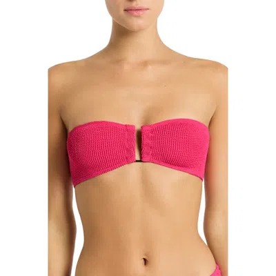 Bondeye Bond-eye Blake U-bar Bandeau Bikini Top In Raspberry Recycled