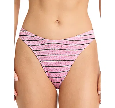 Bondeye Bond-eye Christy Brief Bikini Bottom In Pastel Pink Stripe