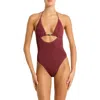 Bondeye Bond-eye Fowler Beaded One-piece Swimsuit In Carmine Recycled