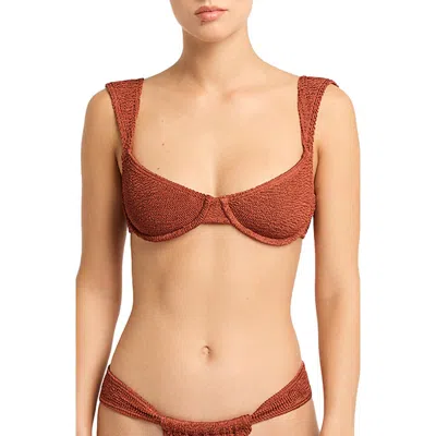 Bondeye Bond-eye Georgia Balconette Underwire Bikini Top In Bronze Shimmer
