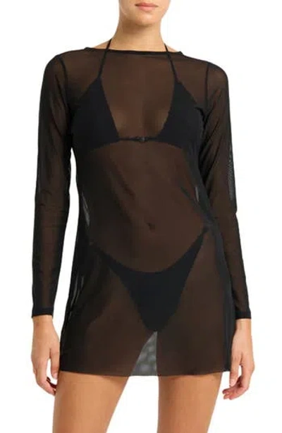 Bondeye Bond-eye Gisele Long Sleeve Minidress In Black