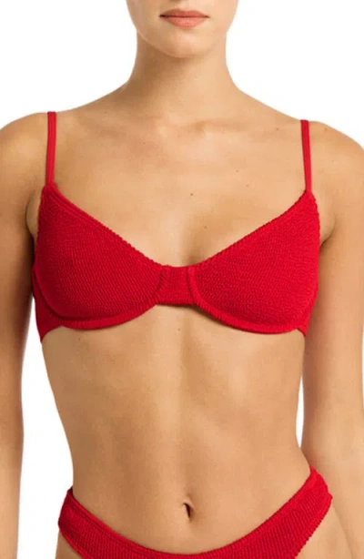 Bondeye Bond-eye Gracie Balconette Bikini Top In Baywatch Red Eco
