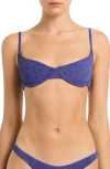 Bondeye Bond-eye Gracie Balconette Underwire Bikini Top In Sapphire Animalia