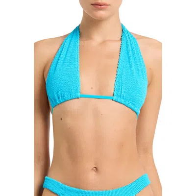 Bondeye Bond-eye Jean Triangle Bikini Top In Cyan Recycled