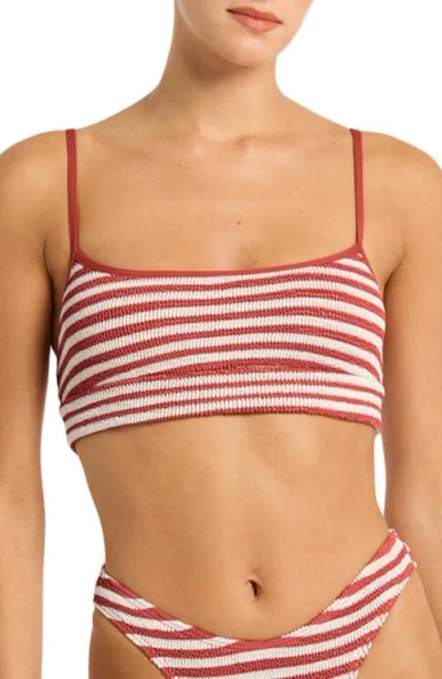 Bondeye Bond-eye Lissio Stripe Bikini Top In Rooibos Stripe