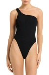 Bondeye Bond-eye One-shoulder One-piece Swimsuit In Black Eco