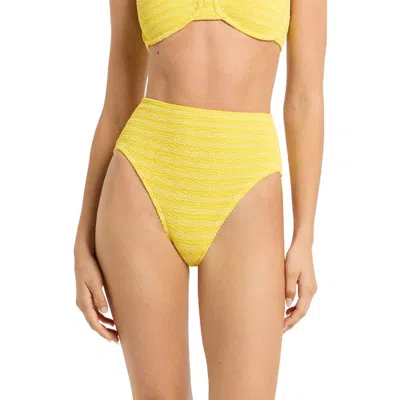 Bondeye Bond-eye Palmer High Waist Bikini Bottoms In Limoncello Stripe