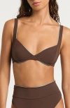 Bondeye Bond-eye Ryan Reversible Underwire Bikini Top In Brown