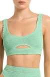 Bondeye Bond-eye Sasha Cutout Bikini Top In Bermuda Lurex