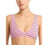Bondeye Bond-eye Scout Cropped Bikini Top In Pastel Pink Stripe