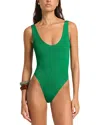 Bondeye Bond-eye The Mara Crinkle One Piece Swimsuit In Green