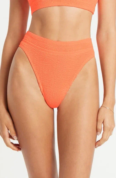 Bondeye Bound By Bond-eye The Savannah High Waist Bikini Bottoms In Orange