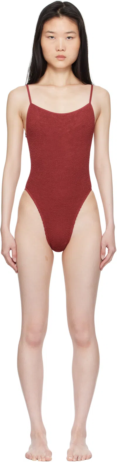 Bondeye Burgundy Low Palace Swimsuit In Brown