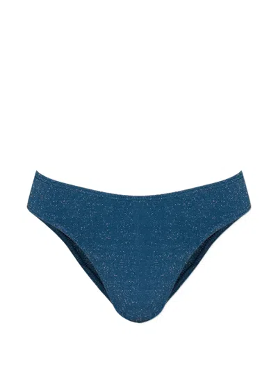 Bondeye Christy Shimmer Bikini Bottom In Blue