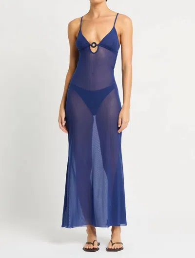 Bondeye Cindy Ring Maxi Dress In Midnight Mesh In Blue