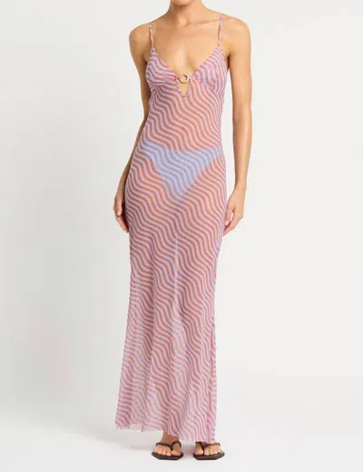 Bondeye Cindy Ring Maxi Dress In Sunbaked Stripe In Pink