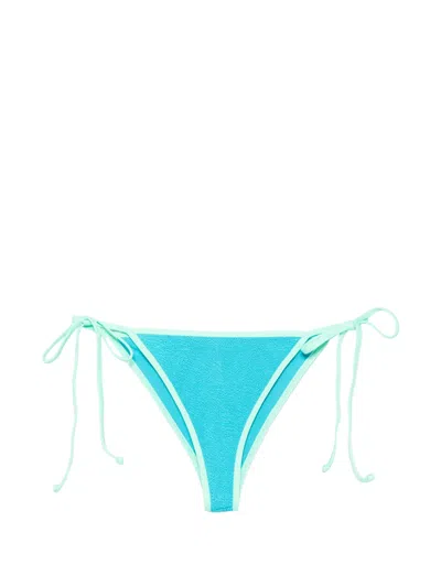 Bondeye Contrast Anisha Side-tie Bikini Bottoms In Blue
