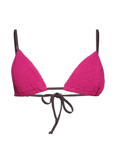 Bondeye Contrast-trim Triangle Bikini Top In Pink