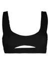 Bondeye Cut-out Crinkled Bikini Top In Black