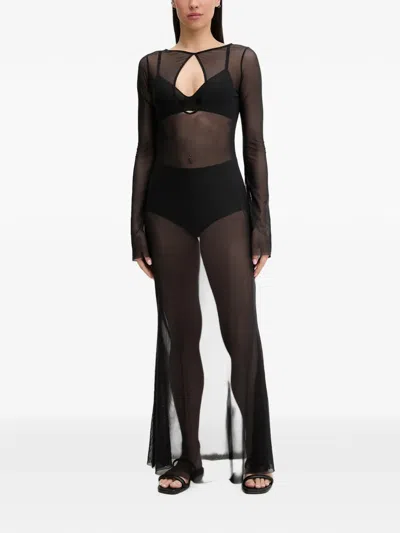 Bondeye Cut-out Beach Maxi Dress In Black
