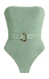 Bondeye Fane Belted One-piece Swimsuit In Green