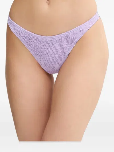Bondeye Floral-jacquard Crinkle-effect Bikini Bottoms In Pink