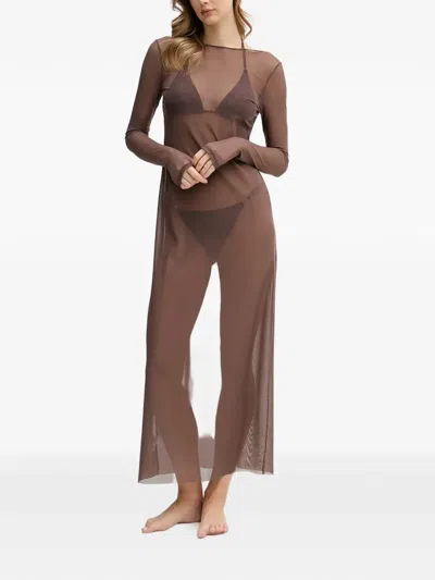 Bondeye Gisele Long-sleeved Midi Dress In Animal Print