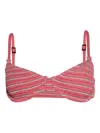 Bondeye Bond-eye Gracie Stripe Underwire Balconette Bikini Top In Pink